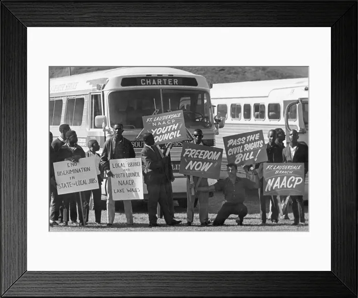 Framed Print : Civil Rights Marchers Gather For Demonstration Framed Print : Civil Rights Marchers Gather For Demonstration