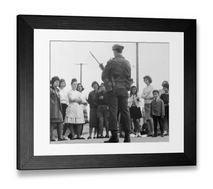 Framed Print : Citizens Gazing at Canadian Soldier on Guard Framed Print : Citizens Gazing at Canadian Soldier on Guard