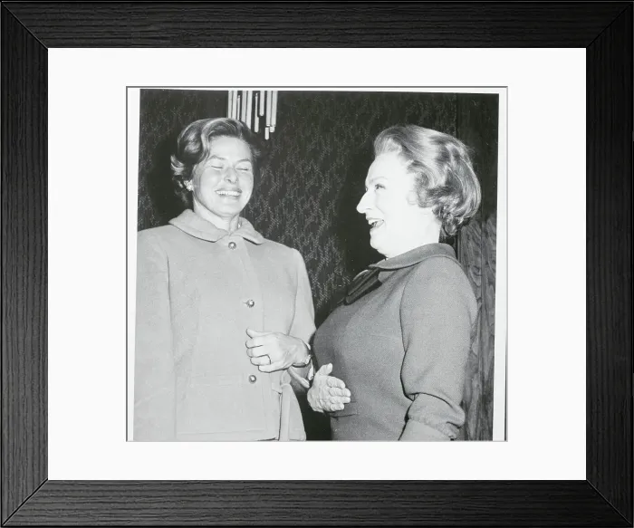 Framed Print : Ingrid Bergman and Mildred Natwick Laughing Framed Print : Ingrid Bergman and Mildred Natwick Laughing