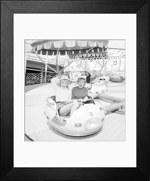 Framed Print : Two Girls on Amusement Park Ride Framed Print : Two Girls on Amusement Park Ride