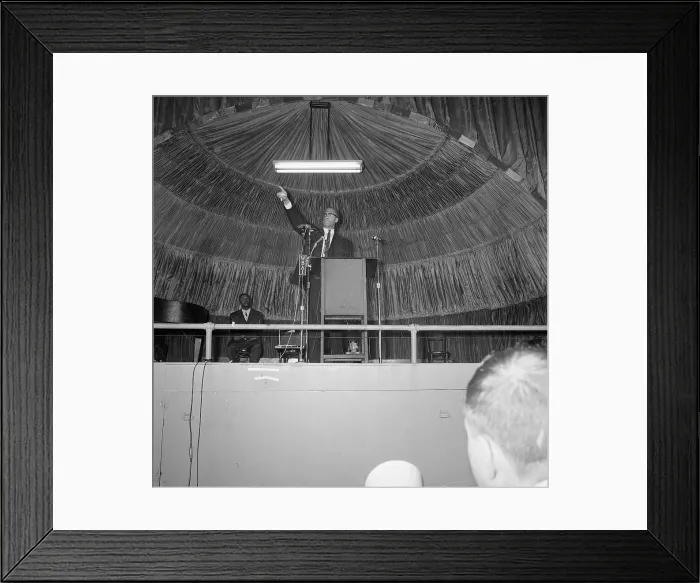 Framed Print : Malcolm X Addresses Rally Framed Print : Malcolm X Addresses Rally