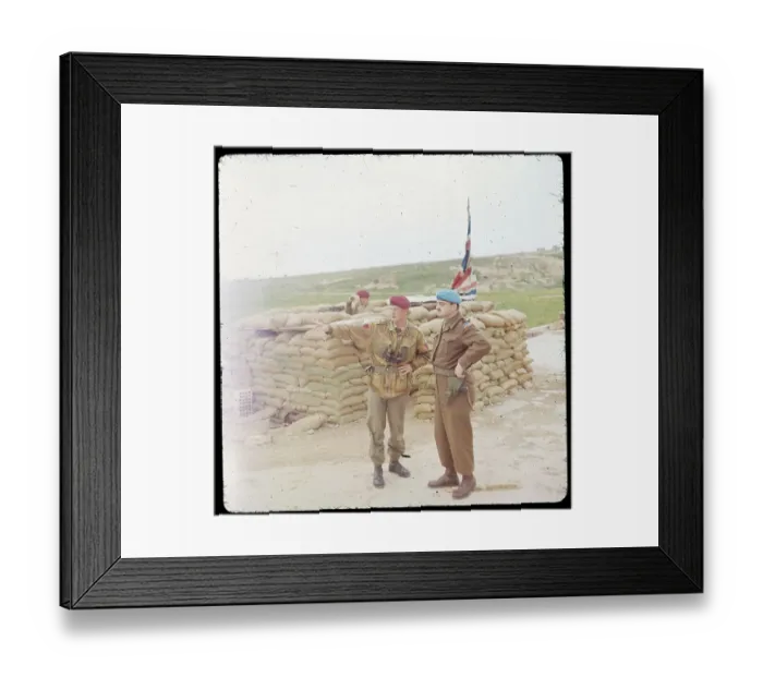 Framed Print : Paratrooper Taking about Gunpost to Major Framed Print : Paratrooper Taking about Gunpost to Major