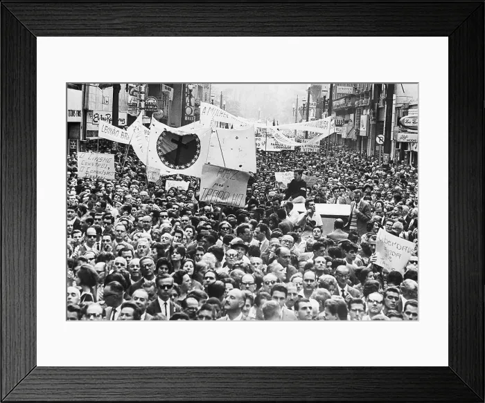 Framed Print : Demonstrators Marching in Sao Paulo Framed Print : Demonstrators Marching in Sao Paulo