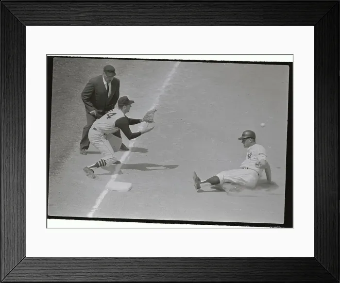 Framed Print : Roger Maris Sliding into Third Base Framed Print : Roger Maris Sliding into Third Base