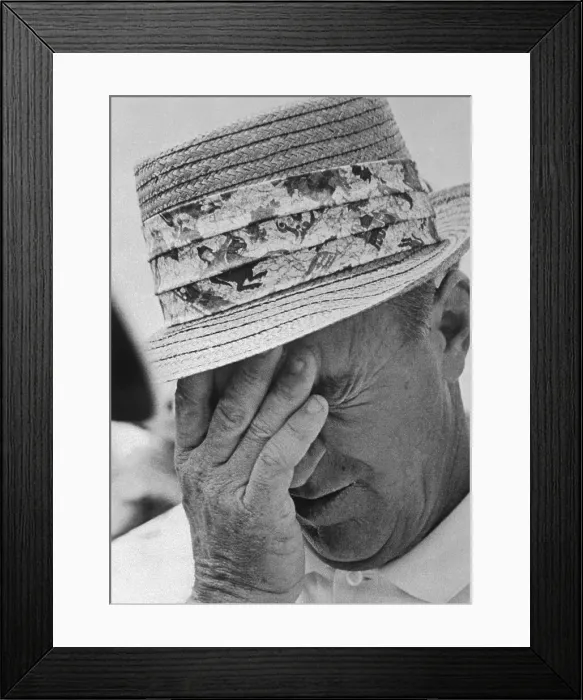 Framed Print : Sam Snead Covering Face with Hand Framed Print : Sam Snead Covering Face with Hand