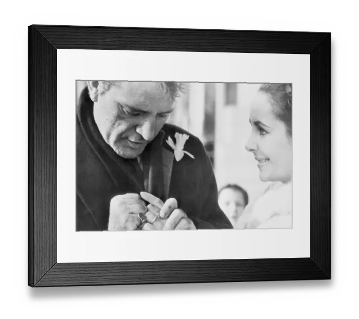 Framed Print : Burton and Taylor Show Wedding Rings Framed Print : Burton and Taylor Show Wedding Rings