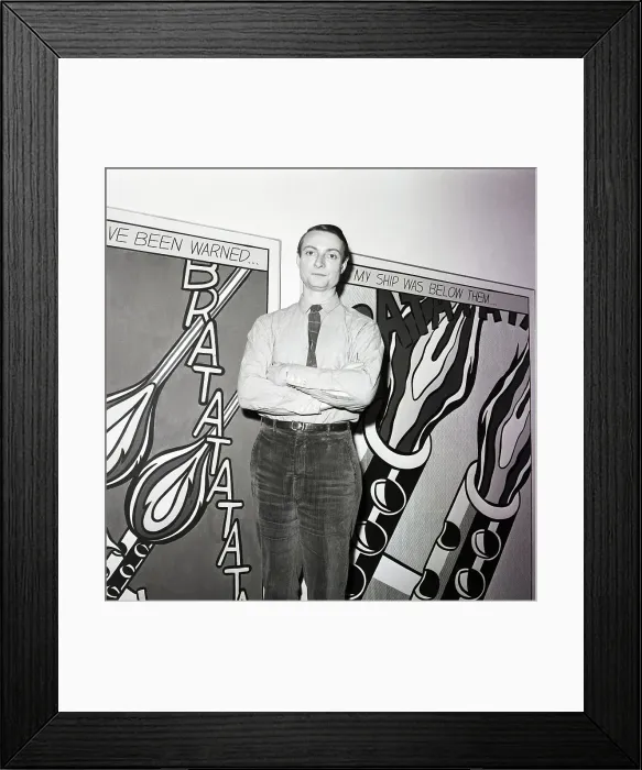 Framed Print : Roy Lichtenstein And Paintings @ Gallery Framed Print : Roy Lichtenstein And Paintings @ Gallery