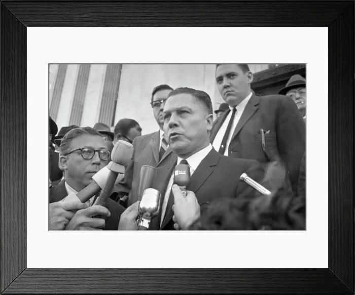 Framed Print : Jimmy Hoffa Speaking to Newsmen Framed Print : Jimmy Hoffa Speaking to Newsmen