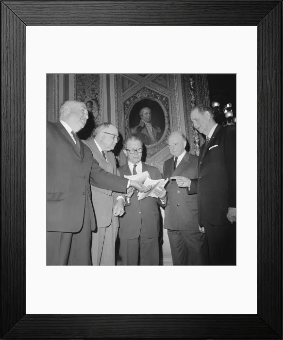 Framed Print : Elderly Senators Talk About Bill Framed Print : Elderly Senators Talk About Bill