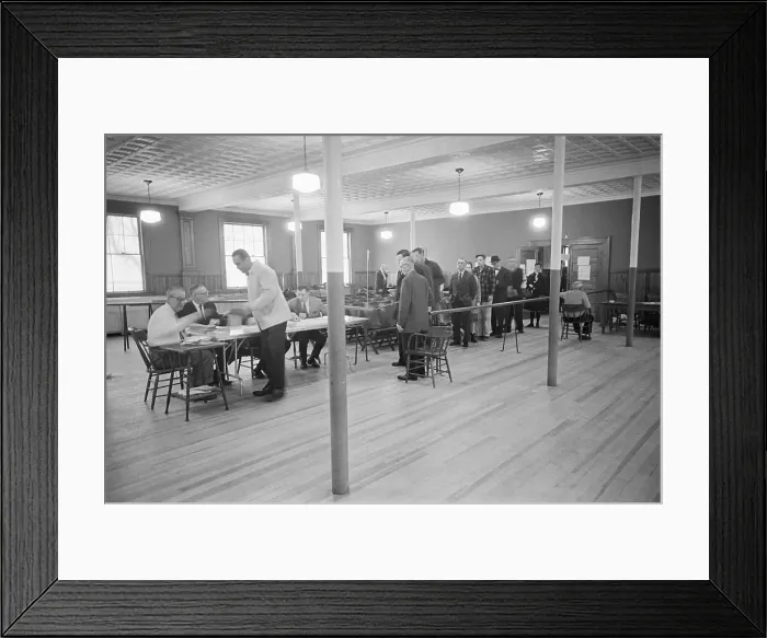 Framed Print : Voting in the 1964 New Hampshire Primary