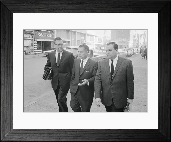 Framed Print : Jimmy Hoffa with His Attorney and Aide Framed Print : Jimmy Hoffa with His Attorney and Aide