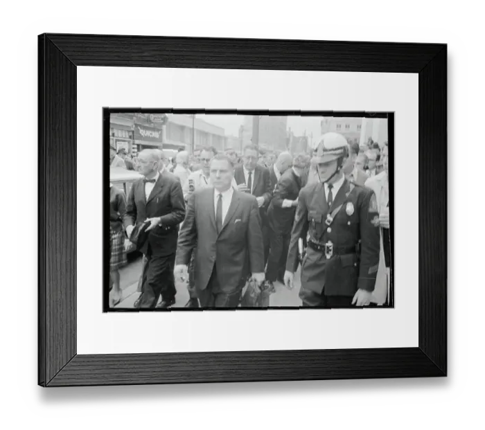 Framed Print : Policemen Leading Jimmy Hoffa Through Crowd Framed Print : Policemen Leading Jimmy Hoffa Through Crowd