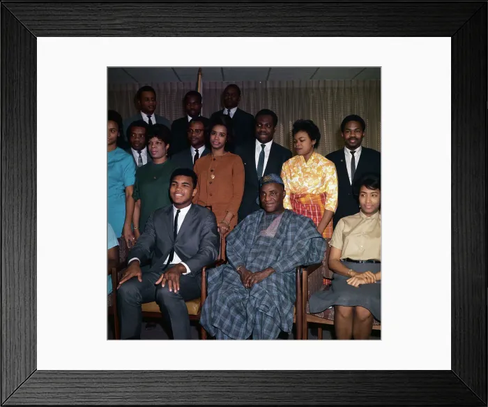 Framed Print : Cassius Clay and with S.O. Adebo and Mission Office Framed Print : Cassius Clay and with S.O. Adebo and Mission Office