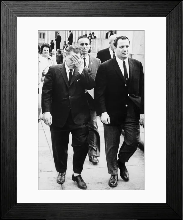 Framed Print : Jimmy Hoffa Leaving Court Covering Face Framed Print : Jimmy Hoffa Leaving Court Covering Face