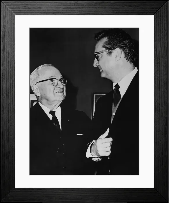 Framed Print : Harry S. Truman Conversing with Comedian Steve Allen Framed Print : Harry S. Truman Conversing with Comedian Steve Allen