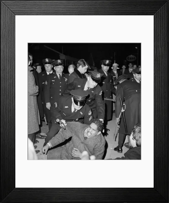 Framed Print : Sit-In Protester Arrested by Police Officers Framed Print : Sit-In Protester Arrested by Police Officers