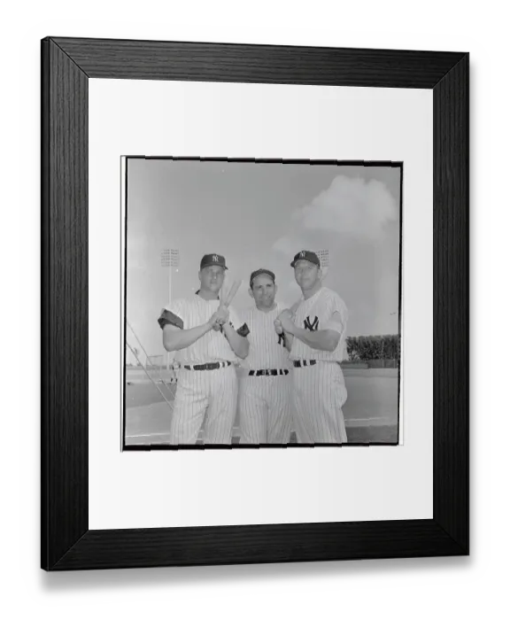 Framed Print : Baseball Greats Posing with Yogi Berra Framed Print : Baseball Greats Posing with Yogi Berra