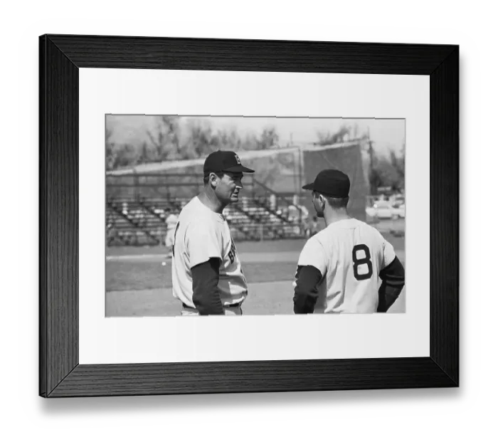 Framed Print : Ted Williams and Carl Yastrzemski Standing Inside Stadium Framed Print : Ted Williams and Carl Yastrzemski Standing Inside Stadium