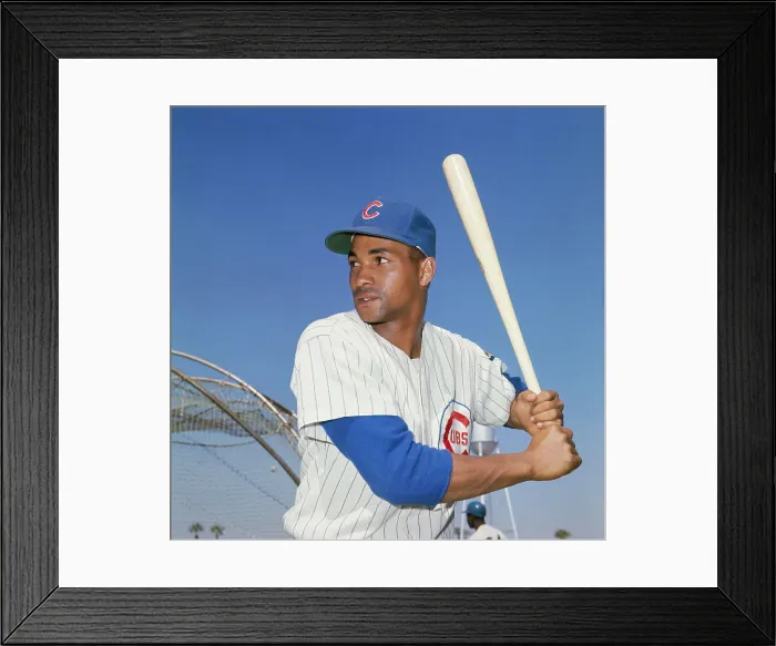 Framed Print : Billy Williams Holding Baseball Bat Framed Print : Billy Williams Holding Baseball Bat