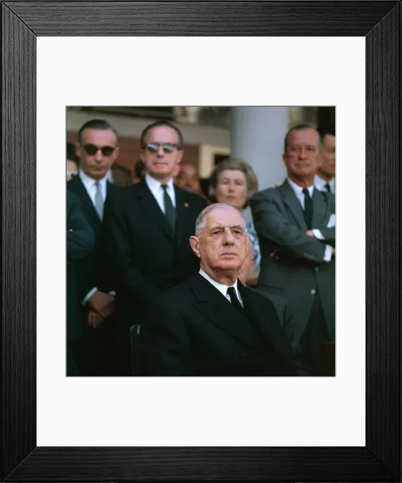 Framed Print : Charles de Gaulle Attending Ceremony Framed Print : Charles de Gaulle Attending Ceremony