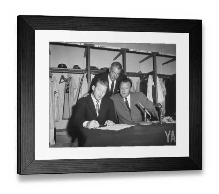 Framed Print : Mantle Signs $100, 000 Contract Framed Print : Mantle Signs $100, 000 Contract