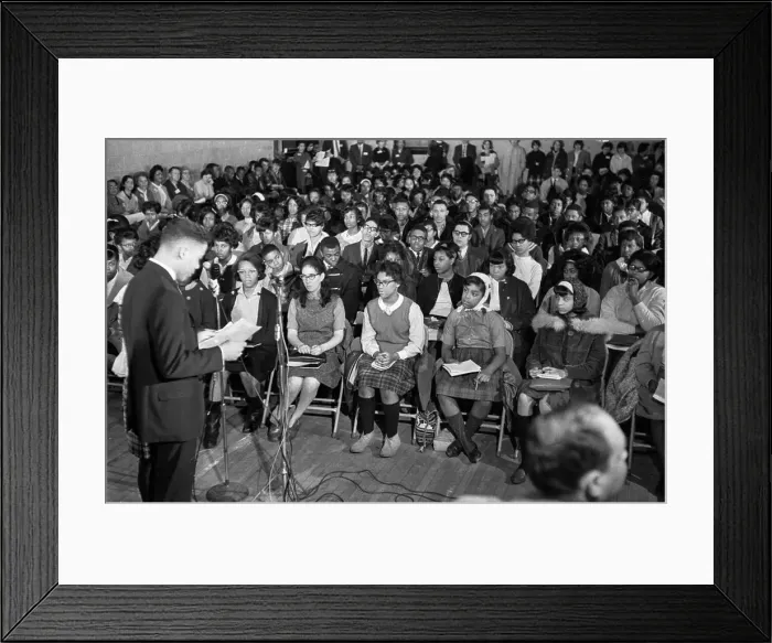 Framed Print : Students at St. Mark's Social Center