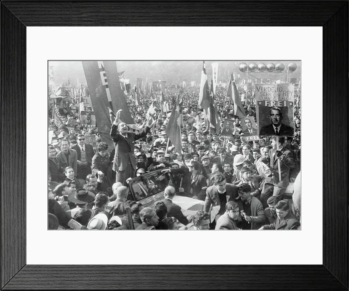 Framed Print : Chilean Presidential Candidate Marching