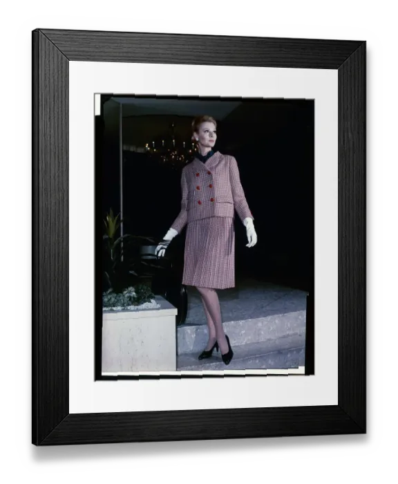 Framed Print : Model Wearing Suit Ensemble by Norman Norell Framed Print : Model Wearing Suit Ensemble by Norman Norell