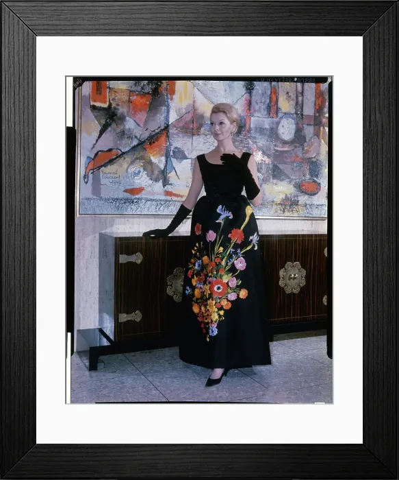Framed Print : Model Wearing Evening Gown by Norman Norell Framed Print : Model Wearing Evening Gown by Norman Norell