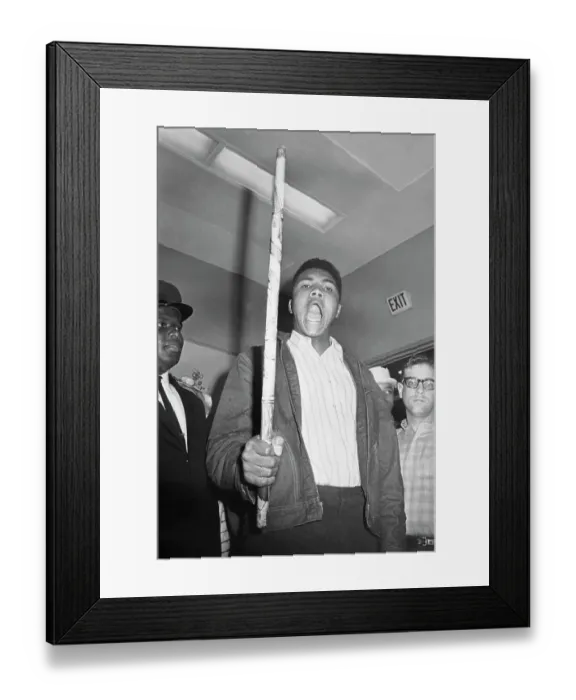 Framed Print : Portrait of Cassius Clay with Mouth Open
