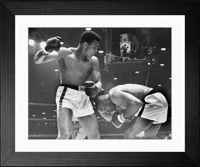 Framed Print : Boxers Cassius Clay and Sonny Liston Fighting