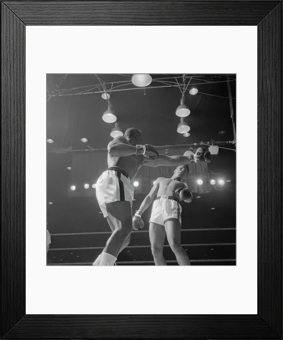 Framed Print : Boxers Cassius Clay and Sonny Liston Fighting
