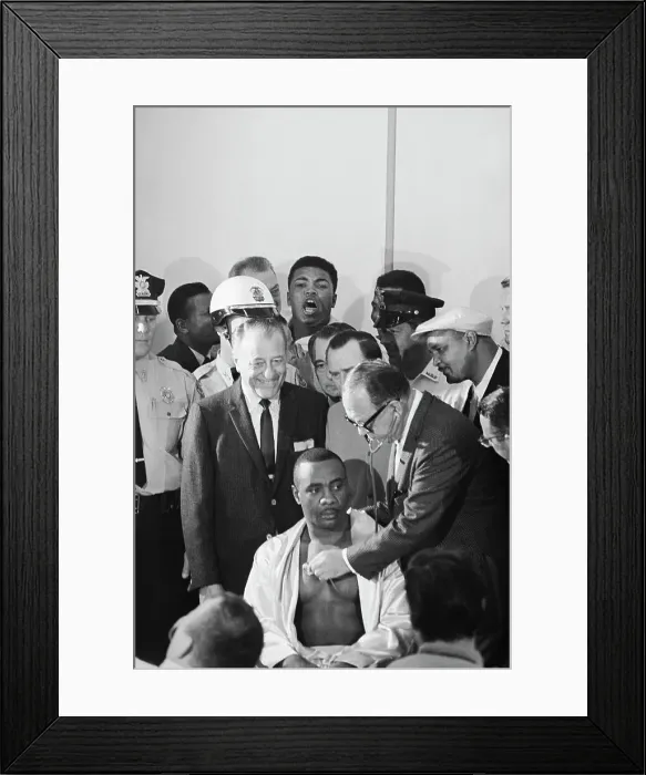 Framed Print : Cassius Clay Shouting at Sonny Liston During Weigh In