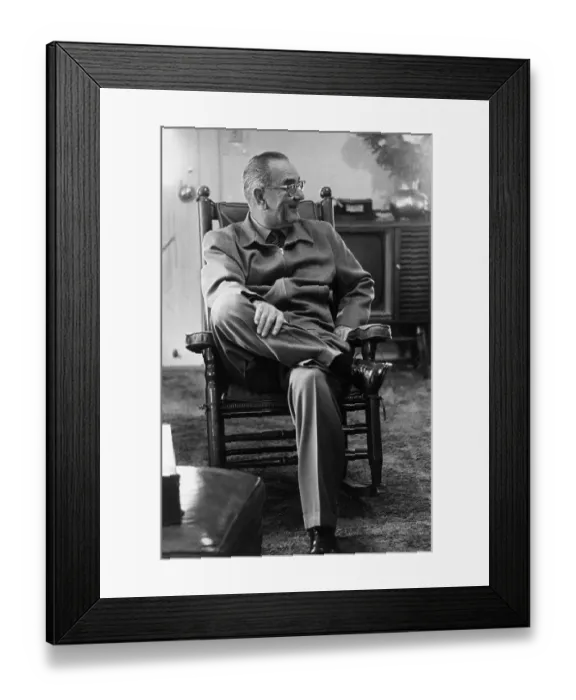 Framed Print : Lyndon B Johnson Seated At Ranch Framed Print : Lyndon B Johnson Seated At Ranch