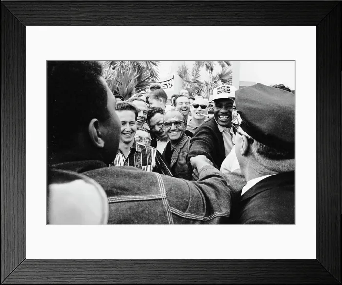 Framed Print : Cassius Clay and Sonny Liston Shaking Hands in Crowd Framed Print : Cassius Clay and Sonny Liston Shaking Hands in Crowd