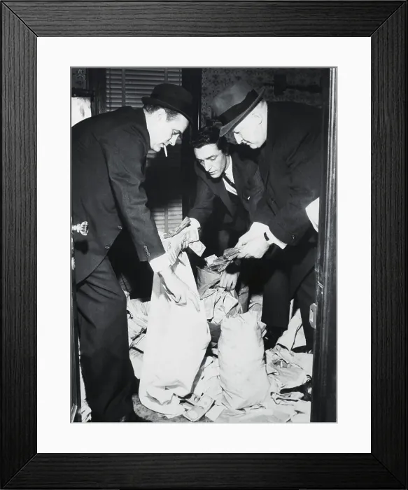 Framed Print : Bernard Kay, George Martes, and Edward Egan Confiscating Money Framed Print : Bernard Kay, George Martes, and Edward Egan Confiscating Money