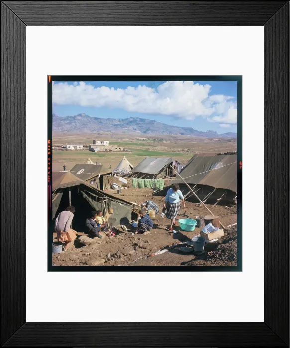Framed Print : Refugees Living in Tent Village Framed Print : Refugees Living in Tent Village