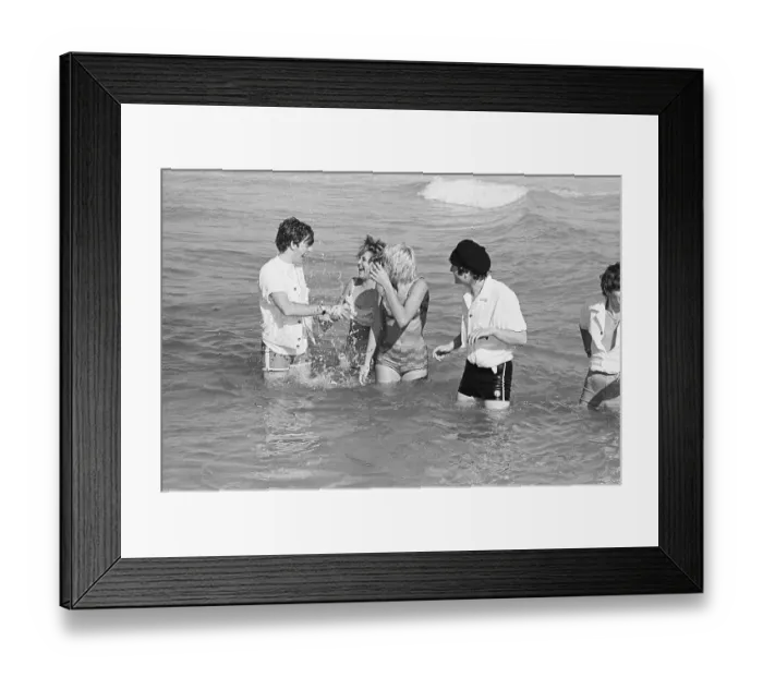 Framed Print : McCartney and Lennon Swimming With Girls Framed Print : McCartney and Lennon Swimming With Girls