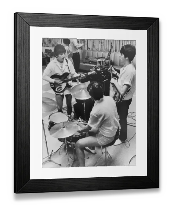 Framed Print : Beatle Trio Practicing Music Framed Print : Beatle Trio Practicing Music