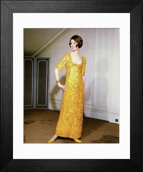 Framed Print : Model Wearing Evening Gown by Marc Bohan for Dior Framed Print : Model Wearing Evening Gown by Marc Bohan for Dior