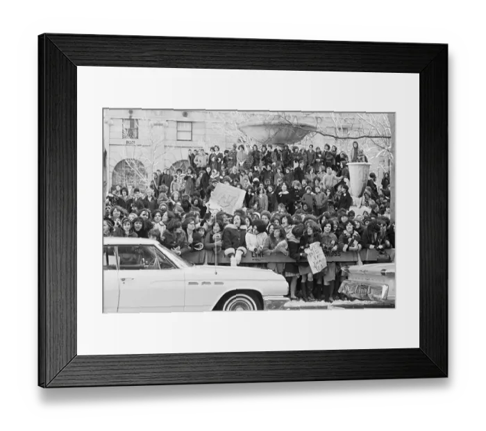 Framed Print : Fans Waiting For the Beatles in New York Framed Print : Fans Waiting For the Beatles in New York