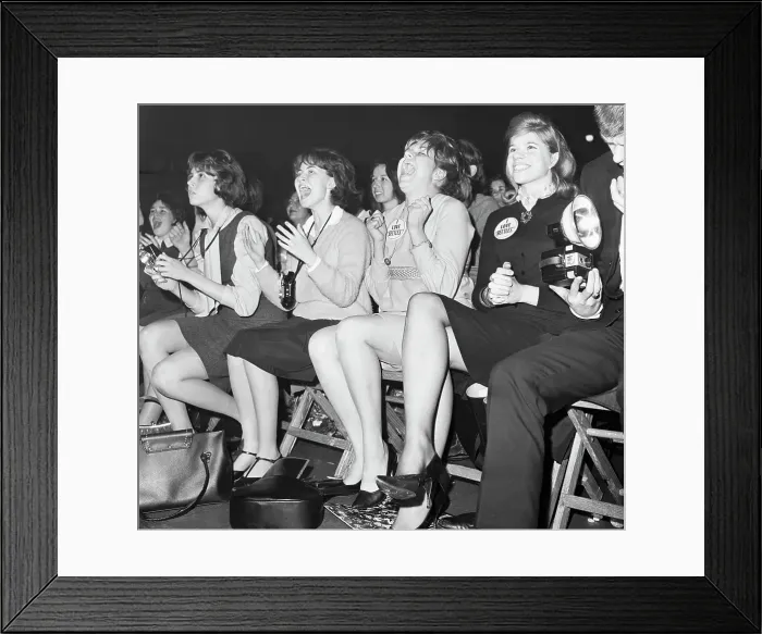 Framed Print : Beatles Fans Cheering at Washington Coliseum Framed Print : Beatles Fans Cheering at Washington Coliseum