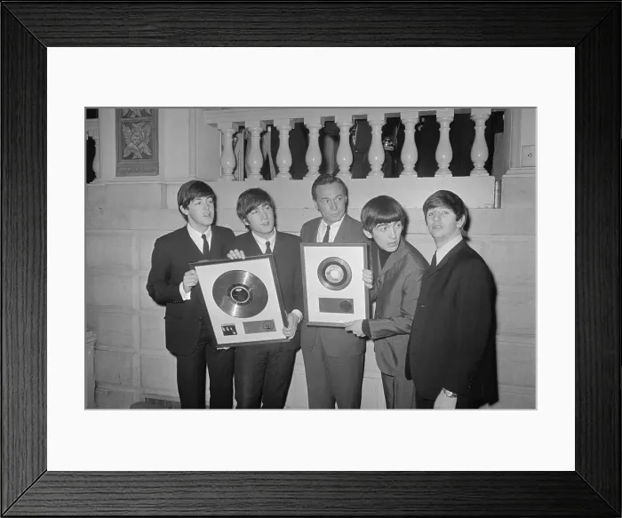 Framed Print : Beatles Receiving Gold Records Framed Print : Beatles Receiving Gold Records