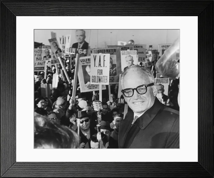 Framed Print : Barry Goldwater Arriving at O'Hare Airport Framed Print : Barry Goldwater Arriving at O'Hare Airport