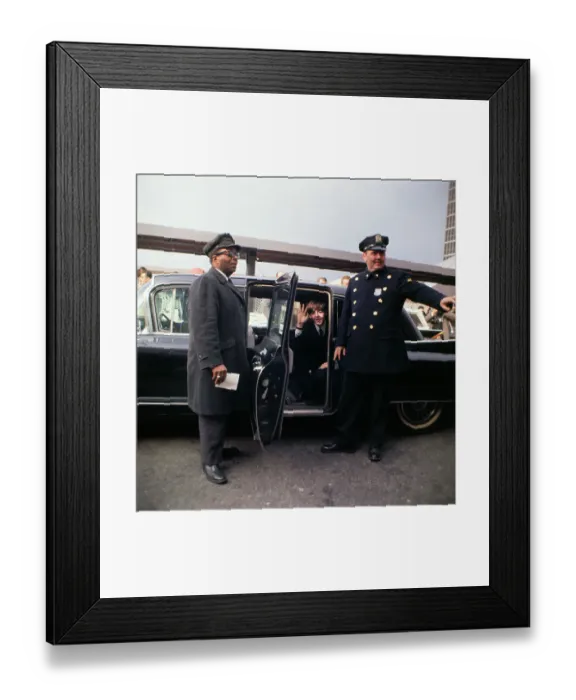 Framed Print : Paul McCartney Waving As The Beatles Arrive In New York