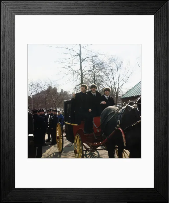Framed Print : The Beatles Riding in a Carriage Framed Print : The Beatles Riding in a Carriage