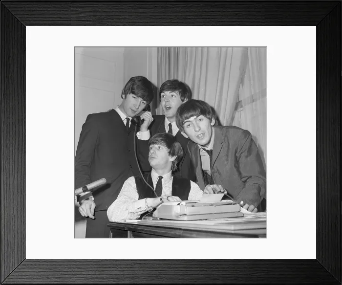 Framed Print : Beatles Sitting in Hotel Room Framed Print : Beatles Sitting in Hotel Room