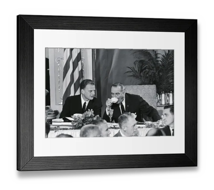 Framed Print : President Lyndon Johnson Talking With Billy Graham