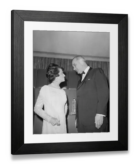 Framed Print : Lyndon B. Johnson Greeting Rose Kennedy at Dinner Ceremony