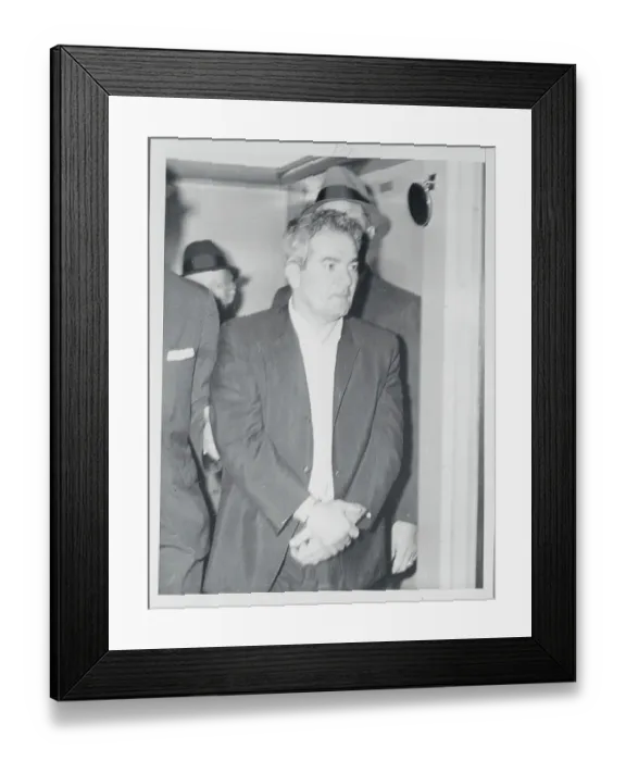 Framed Print : Felix Alderisio Appearing in Court